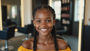 Braided pigtails - African hair braiding at Knotless Beauty Bar Killeen TX