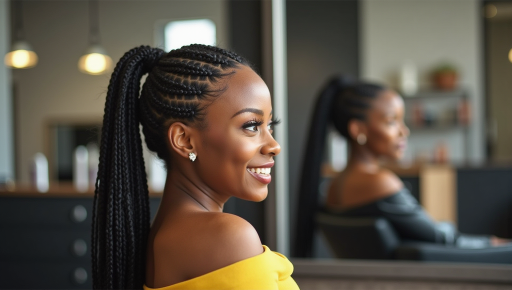 Braided ponytails - African hair braiding at Knotless Beauty Bar Killeen TX