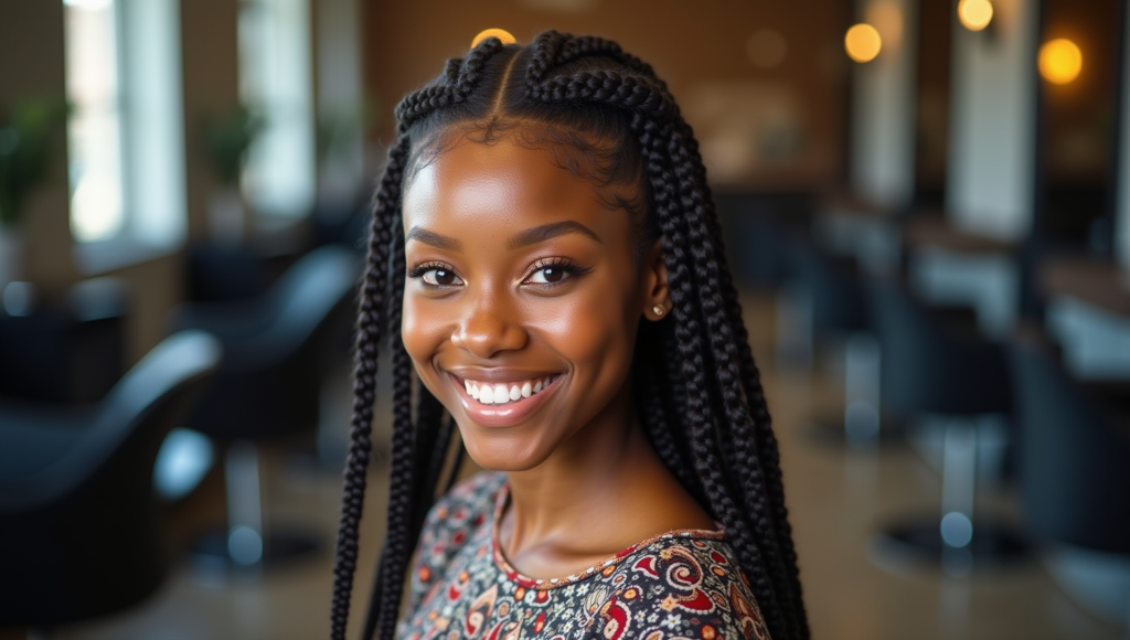 Ghana braids - African hair braiding at Knotless Beauty Bar Killeen TX