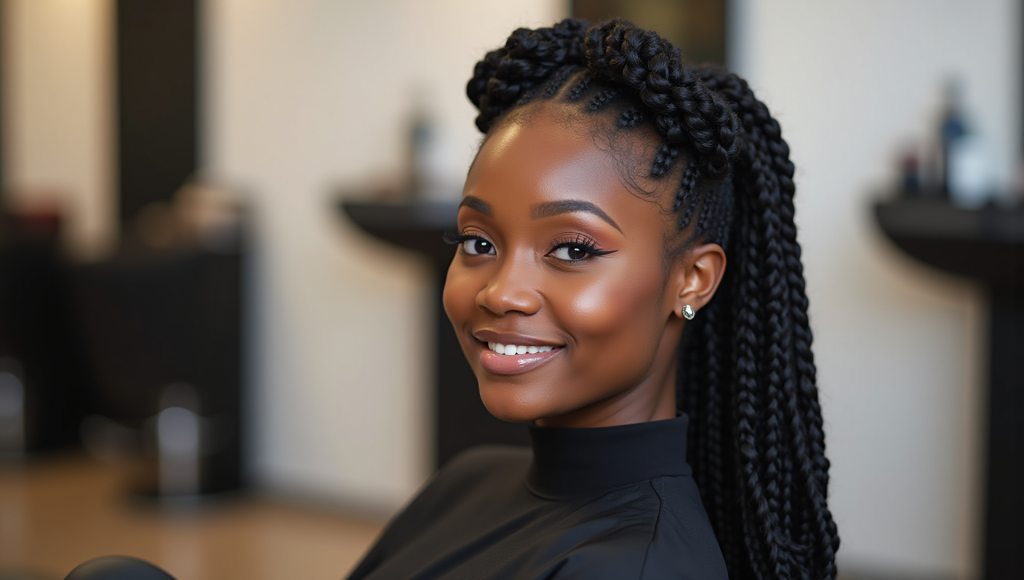 Halo Braids - African hair braiding at Knotless Beauty Bar Killeen TX