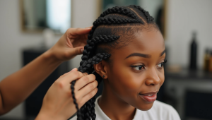 knotless braids on short hair