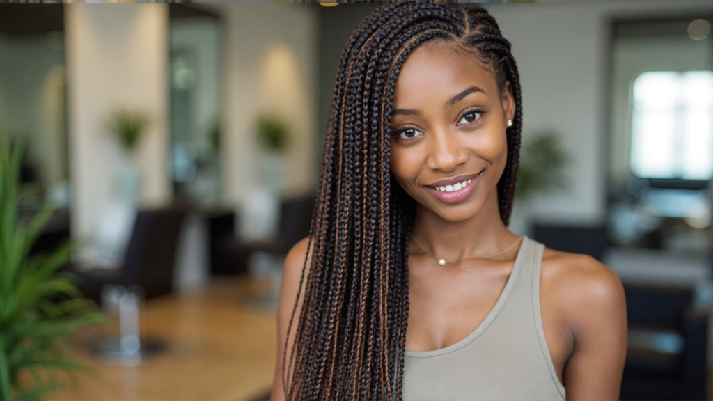 Micro Braids hairstyle - African hair braiding at Knotless Beauty Bar Killeen TX